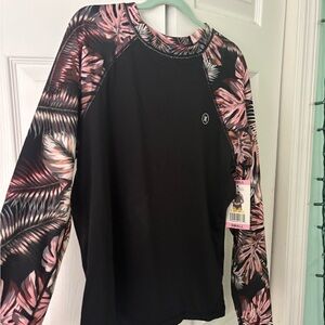 Hurley Black and Pink Women's Swim Coverup